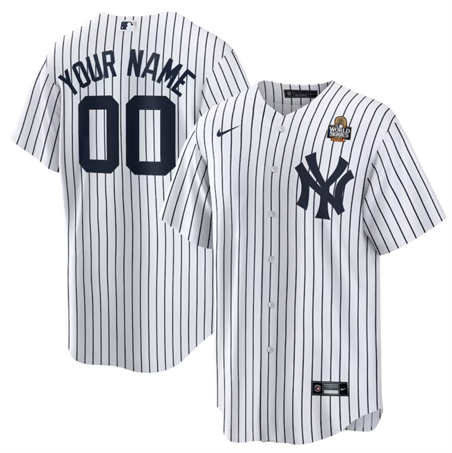 Men's White New York Yankees Active Player Custom 2024 World Series Cool Base Stitched Baseball Jersey